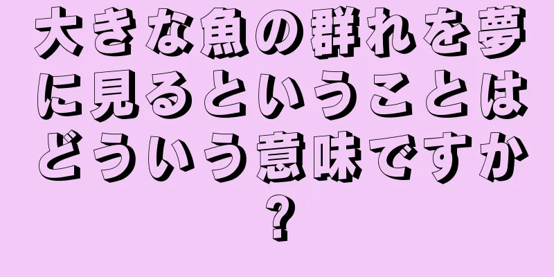大きな魚の群れを夢に見るということはどういう意味ですか?