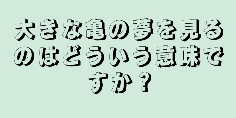 大きな亀の夢を見るのはどういう意味ですか？