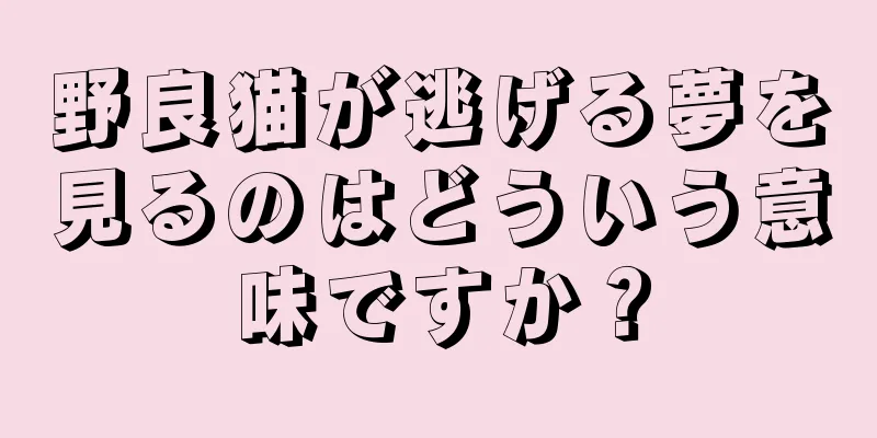 野良猫が逃げる夢を見るのはどういう意味ですか？