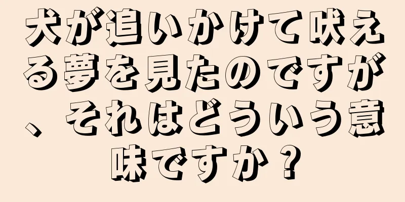 犬が追いかけて吠える夢を見たのですが、それはどういう意味ですか？