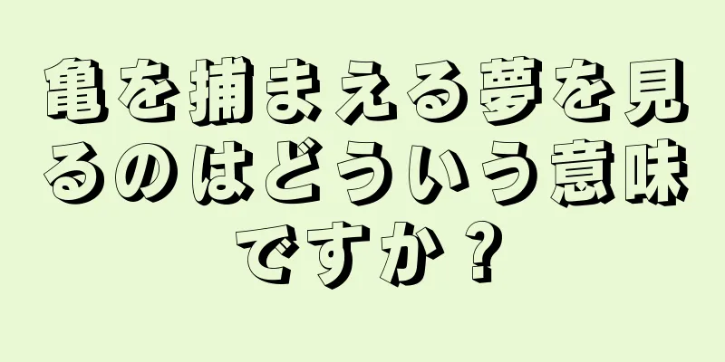 亀を捕まえる夢を見るのはどういう意味ですか？
