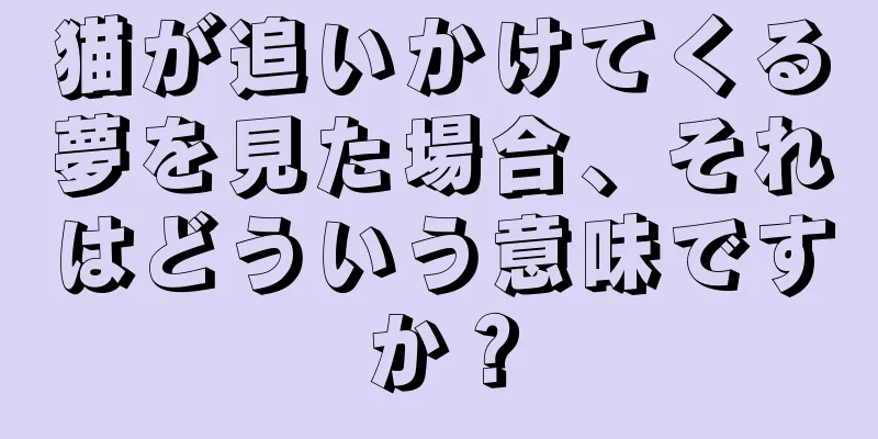 猫が追いかけてくる夢を見た場合、それはどういう意味ですか？