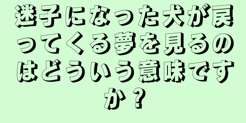 迷子になった犬が戻ってくる夢を見るのはどういう意味ですか？
