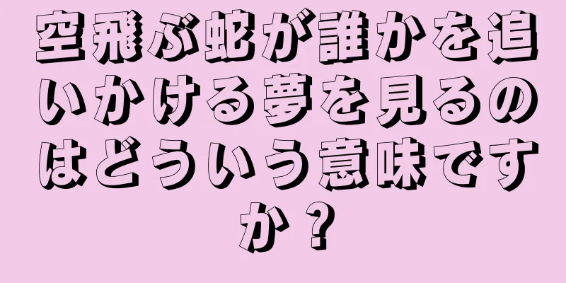 空飛ぶ蛇が誰かを追いかける夢を見るのはどういう意味ですか？