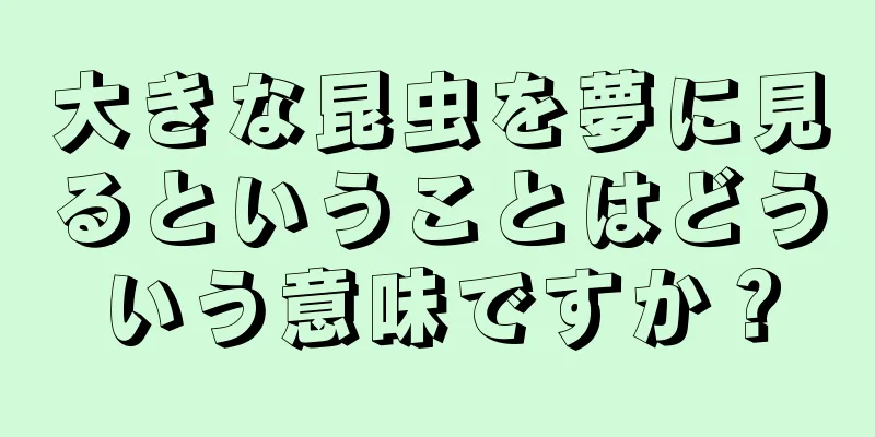 大きな昆虫を夢に見るということはどういう意味ですか？