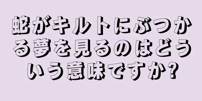 蛇がキルトにぶつかる夢を見るのはどういう意味ですか?