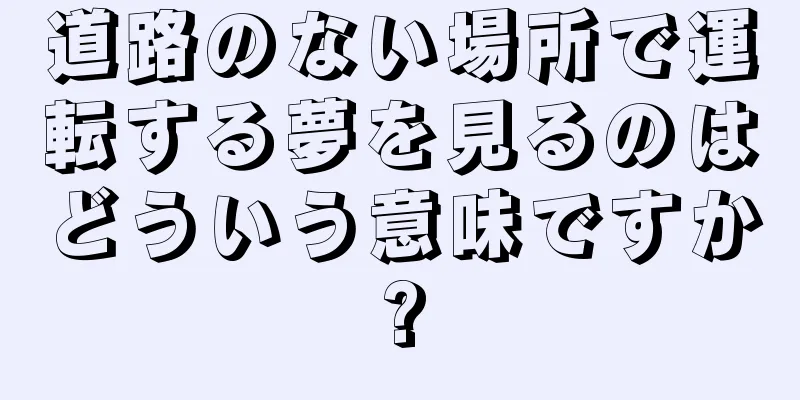 道路のない場所で運転する夢を見るのはどういう意味ですか?