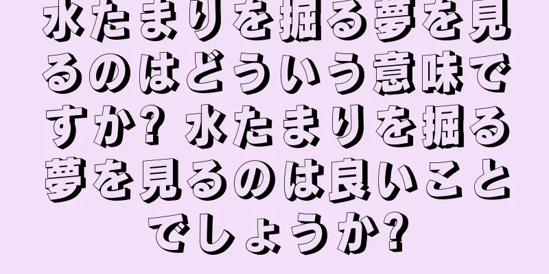 水たまりを掘る夢を見るのはどういう意味ですか? 水たまりを掘る夢を見るのは良いことでしょうか?