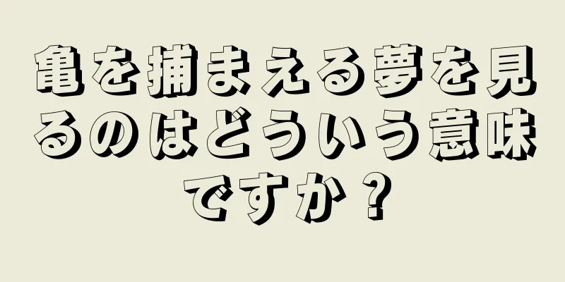 亀を捕まえる夢を見るのはどういう意味ですか？