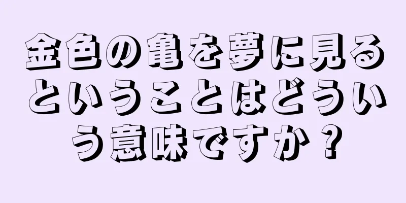 金色の亀を夢に見るということはどういう意味ですか？