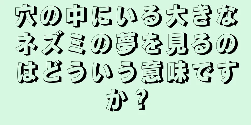 穴の中にいる大きなネズミの夢を見るのはどういう意味ですか？