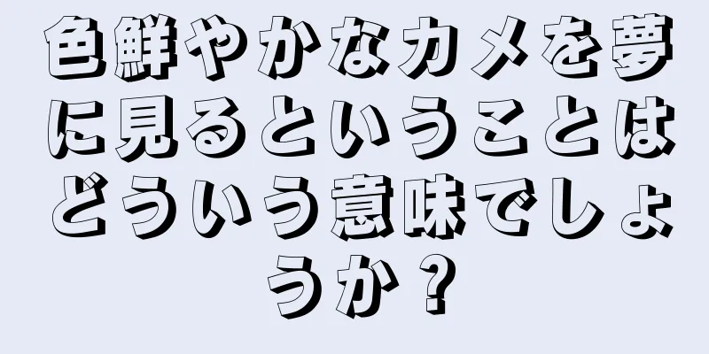 色鮮やかなカメを夢に見るということはどういう意味でしょうか？