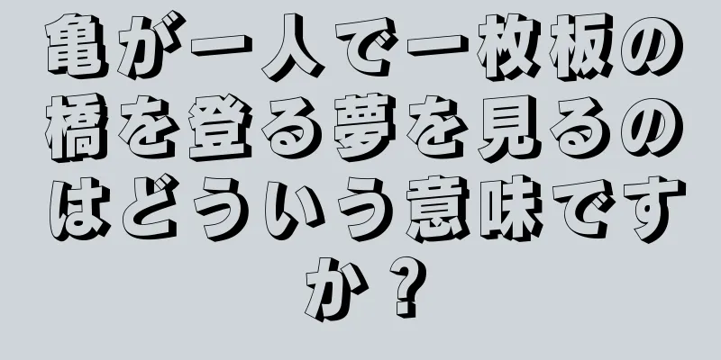 亀が一人で一枚板の橋を登る夢を見るのはどういう意味ですか？