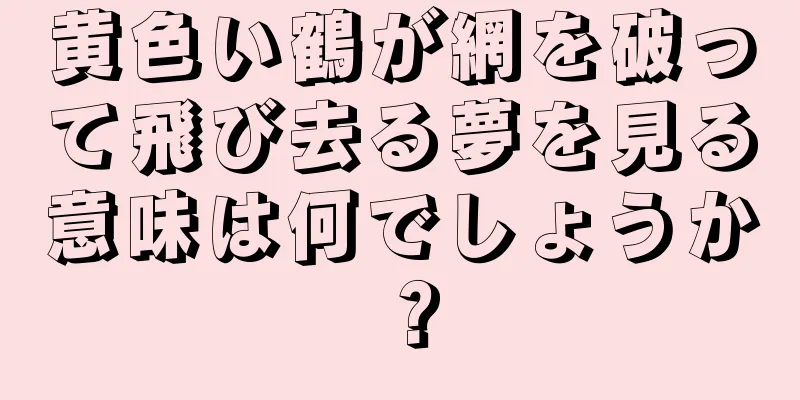 黄色い鶴が網を破って飛び去る夢を見る意味は何でしょうか？
