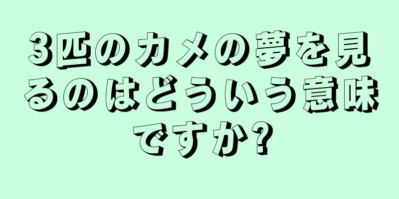 3匹のカメの夢を見るのはどういう意味ですか?