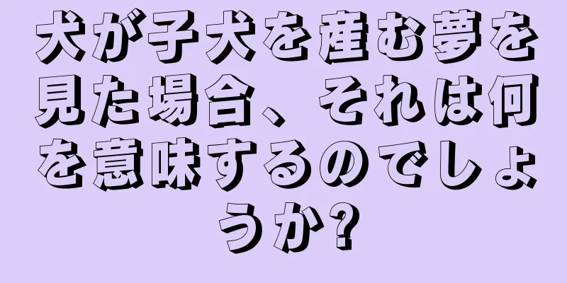 犬が子犬を産む夢を見た場合、それは何を意味するのでしょうか?