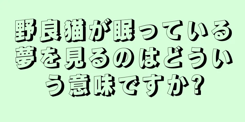 野良猫が眠っている夢を見るのはどういう意味ですか?