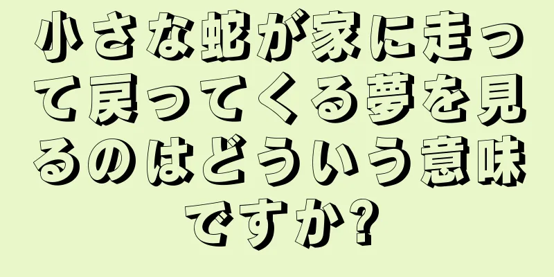 小さな蛇が家に走って戻ってくる夢を見るのはどういう意味ですか?