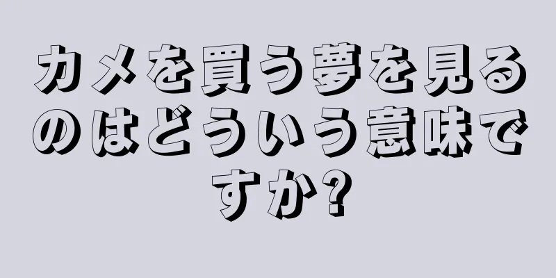 カメを買う夢を見るのはどういう意味ですか?