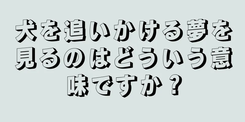 犬を追いかける夢を見るのはどういう意味ですか？