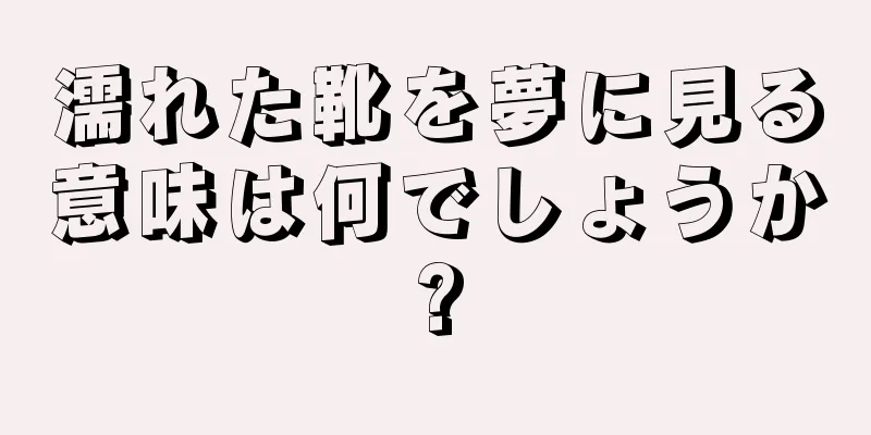 濡れた靴を夢に見る意味は何でしょうか?