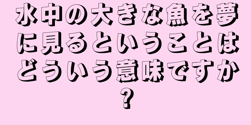 水中の大きな魚を夢に見るということはどういう意味ですか?