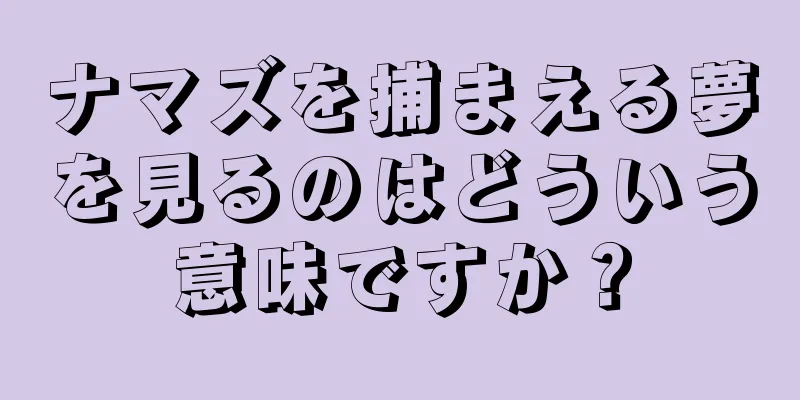 ナマズを捕まえる夢を見るのはどういう意味ですか？