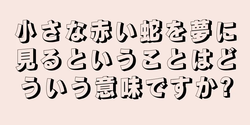 小さな赤い蛇を夢に見るということはどういう意味ですか?