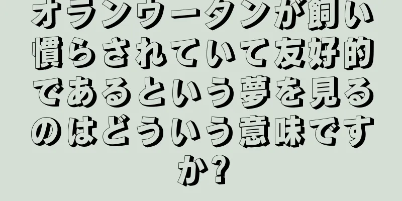 オランウータンが飼い慣らされていて友好的であるという夢を見るのはどういう意味ですか?