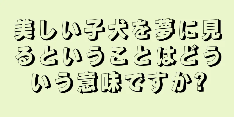 美しい子犬を夢に見るということはどういう意味ですか?
