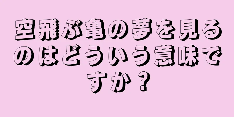 空飛ぶ亀の夢を見るのはどういう意味ですか？