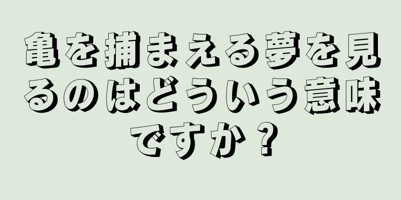 亀を捕まえる夢を見るのはどういう意味ですか？