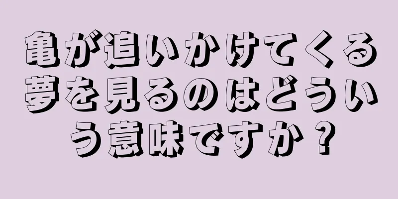亀が追いかけてくる夢を見るのはどういう意味ですか？
