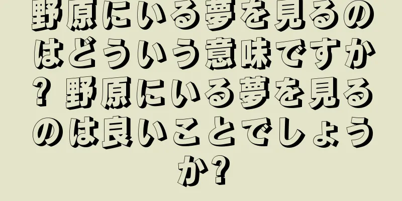 野原にいる夢を見るのはどういう意味ですか? 野原にいる夢を見るのは良いことでしょうか?