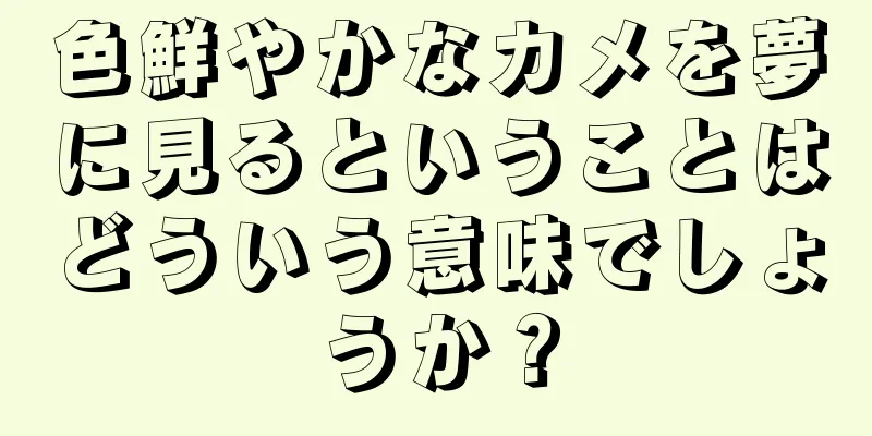 色鮮やかなカメを夢に見るということはどういう意味でしょうか？