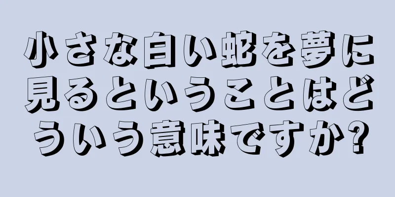 小さな白い蛇を夢に見るということはどういう意味ですか?