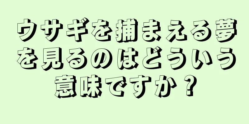 ウサギを捕まえる夢を見るのはどういう意味ですか？