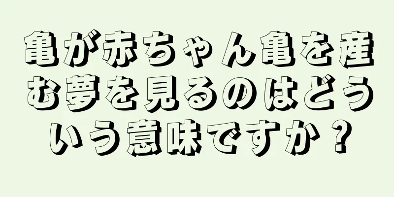 亀が赤ちゃん亀を産む夢を見るのはどういう意味ですか？