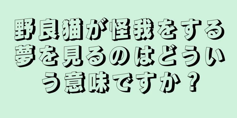 野良猫が怪我をする夢を見るのはどういう意味ですか？