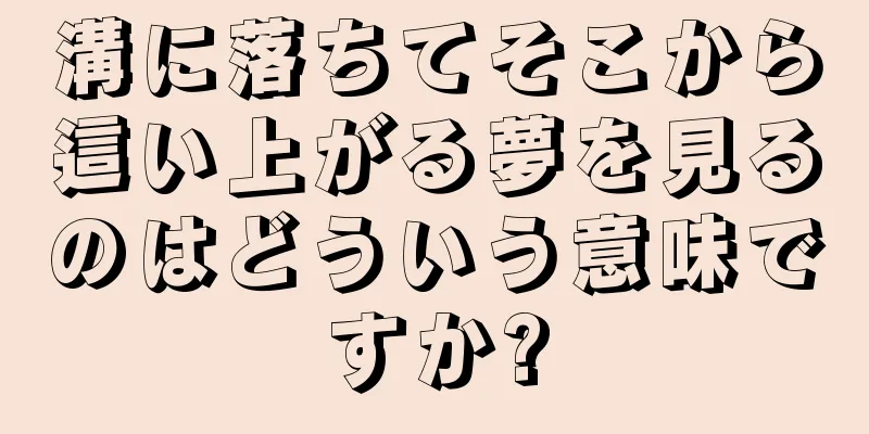 溝に落ちてそこから這い上がる夢を見るのはどういう意味ですか?