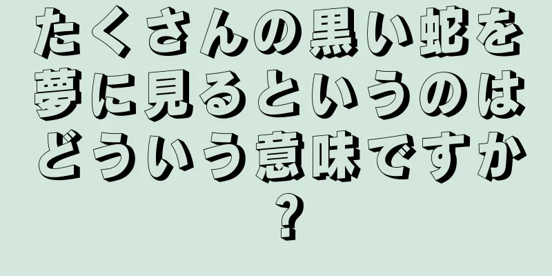 たくさんの黒い蛇を夢に見るというのはどういう意味ですか？