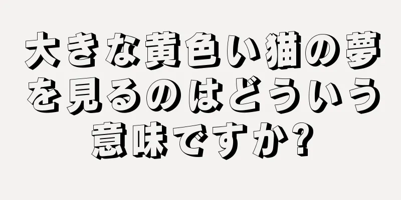 大きな黄色い猫の夢を見るのはどういう意味ですか?