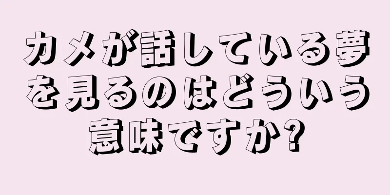 カメが話している夢を見るのはどういう意味ですか?