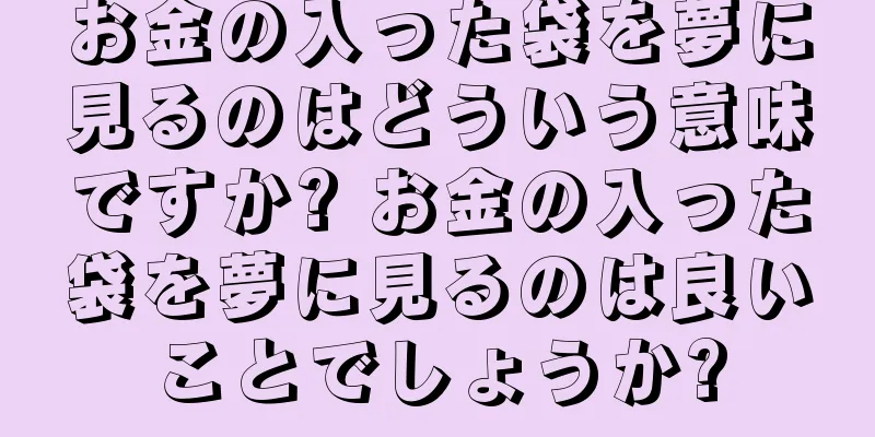 お金の入った袋を夢に見るのはどういう意味ですか? お金の入った袋を夢に見るのは良いことでしょうか?