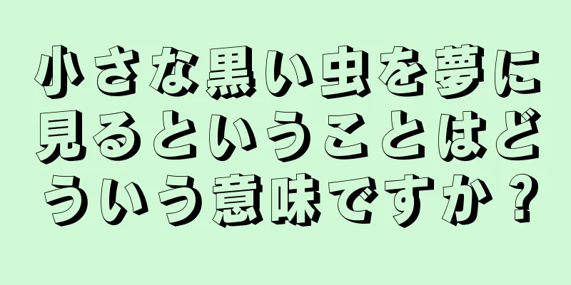 小さな黒い虫を夢に見るということはどういう意味ですか？