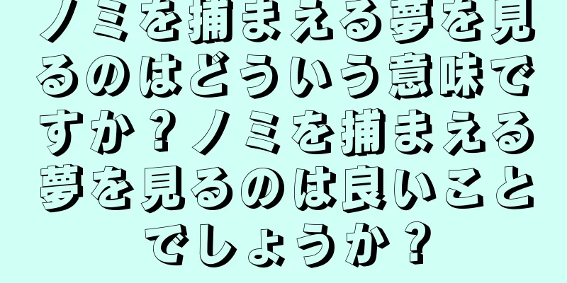 ノミを捕まえる夢を見るのはどういう意味ですか？ノミを捕まえる夢を見るのは良いことでしょうか？