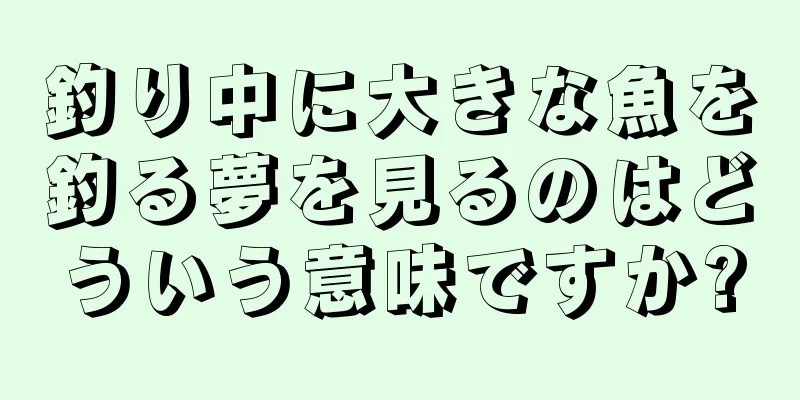 釣り中に大きな魚を釣る夢を見るのはどういう意味ですか?