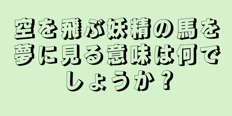 空を飛ぶ妖精の馬を夢に見る意味は何でしょうか？