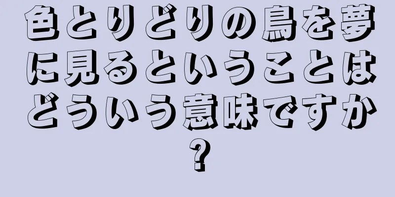 色とりどりの鳥を夢に見るということはどういう意味ですか?