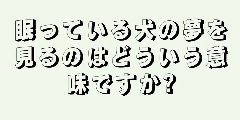 眠っている犬の夢を見るのはどういう意味ですか?